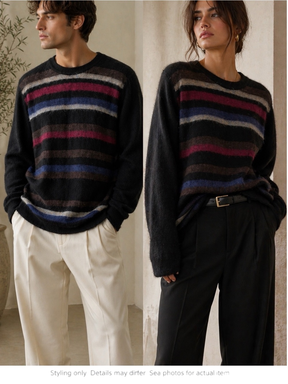 Fendi Mohair Stripe Sweater Soft Luxe Knit M/L Italy